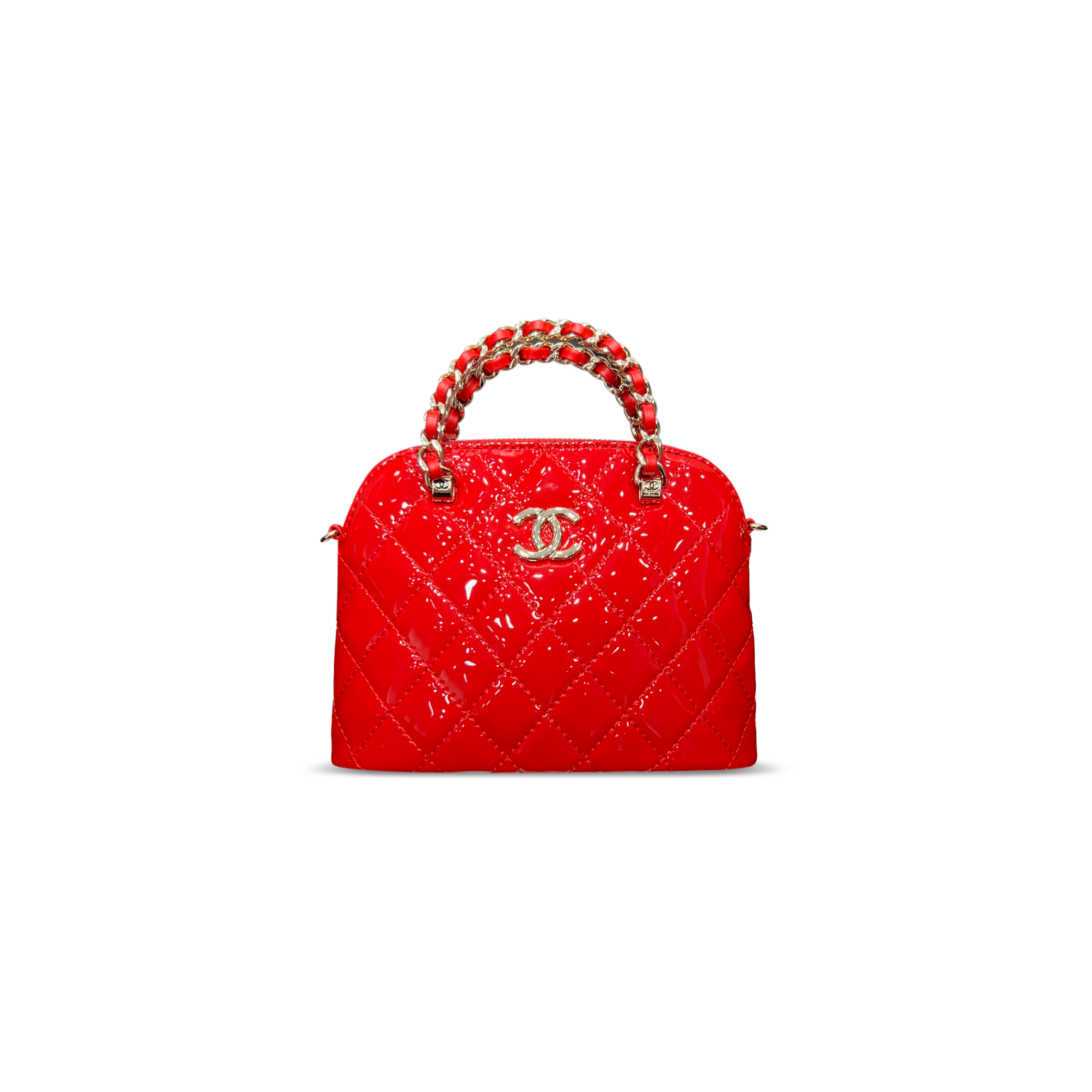 CHANEL 23S PATENT CALFSKIN QUILTED CLUTCH WITH CHAIN AP3354 (16*11*5.5cm)